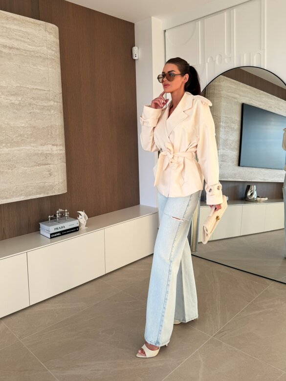 Trench Coat Nolly with belt vanilla