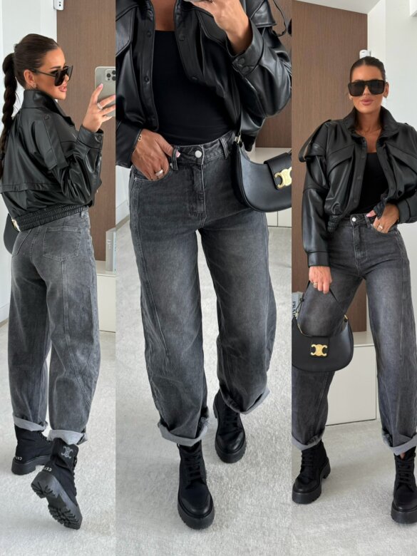 Spodnie Haster jeans grafitowe