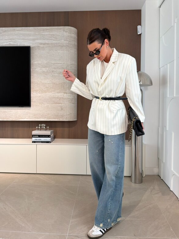 Marynarka Flamenco w paski waniliowa 