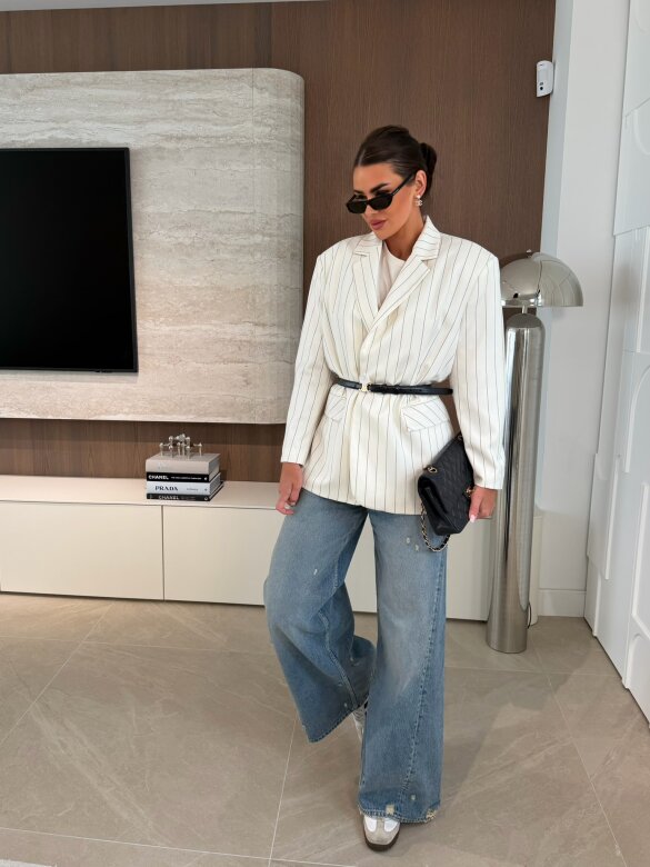 Marynarka Flamenco w paski waniliowa 