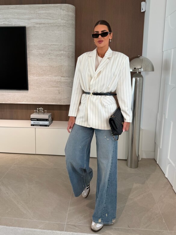 Marynarka Flamenco w paski waniliowa 