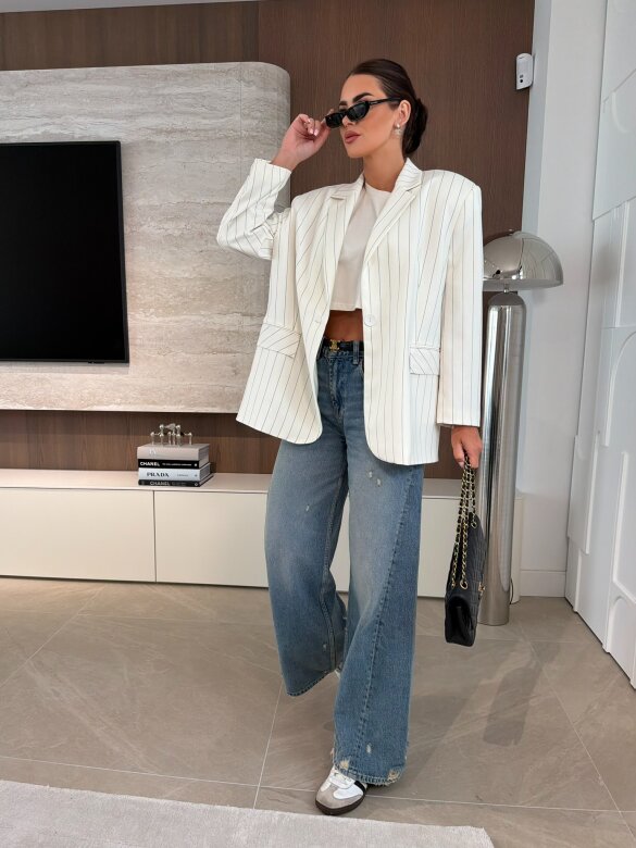 Marynarka Flamenco w paski waniliowa 