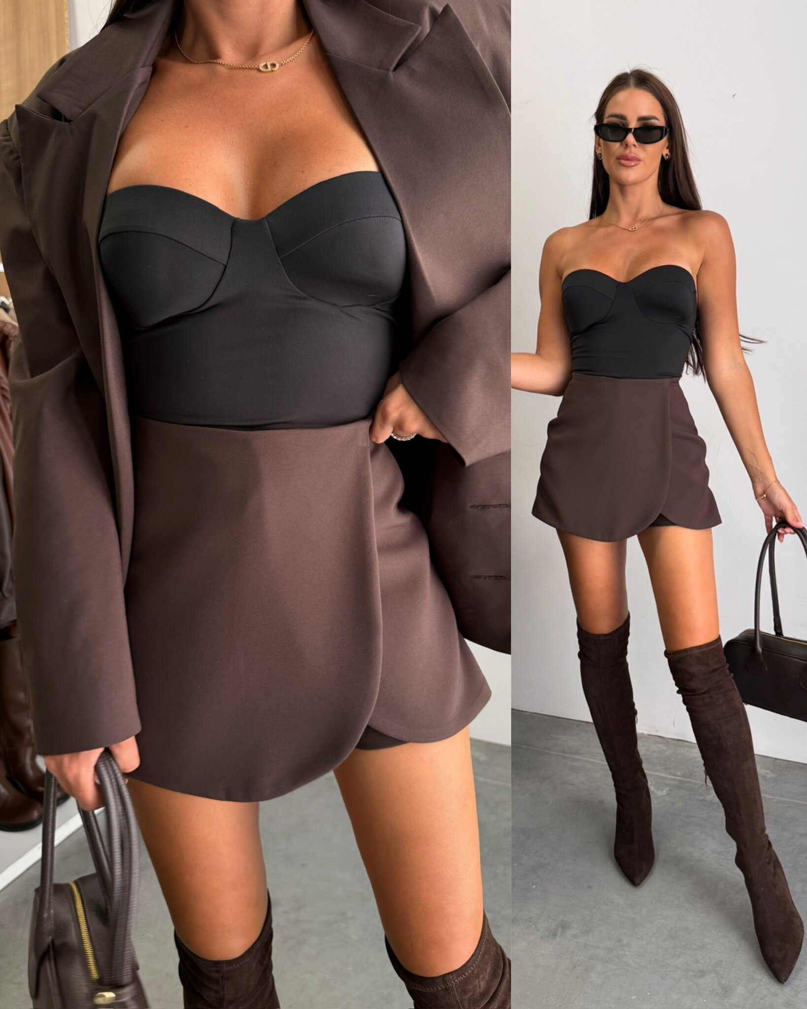 Spódniczko-szorty Staffy czekoladowe 