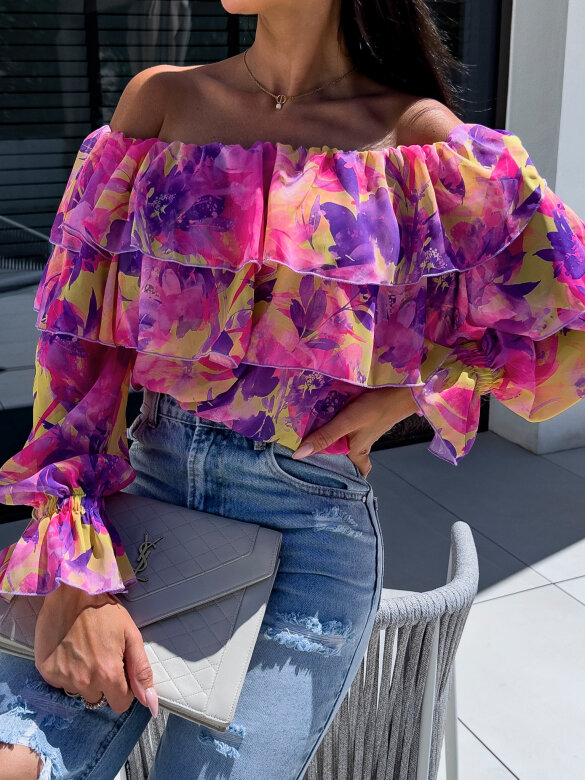 Bluzka Helene hiszpanka różowo-fioletowa