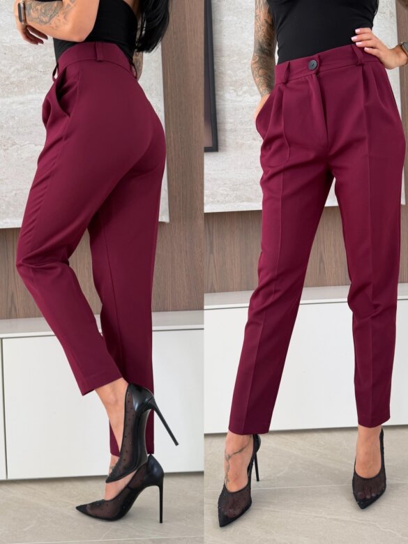 Spodnie Verdas cygaretki bordowe 