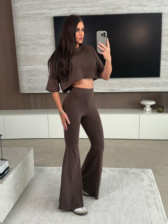 Crop Top Comfort Zone z poduszkami czekoladowy