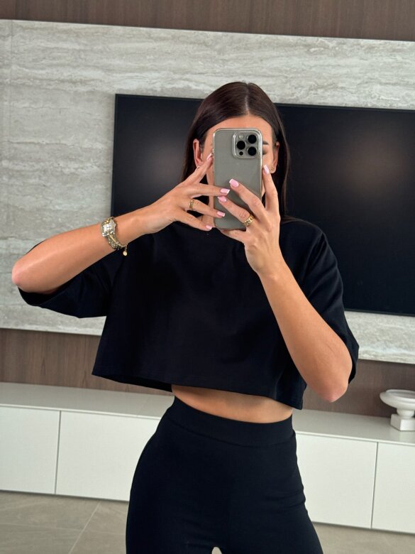 Crop Top Comfort Zone z poduszkami czarny