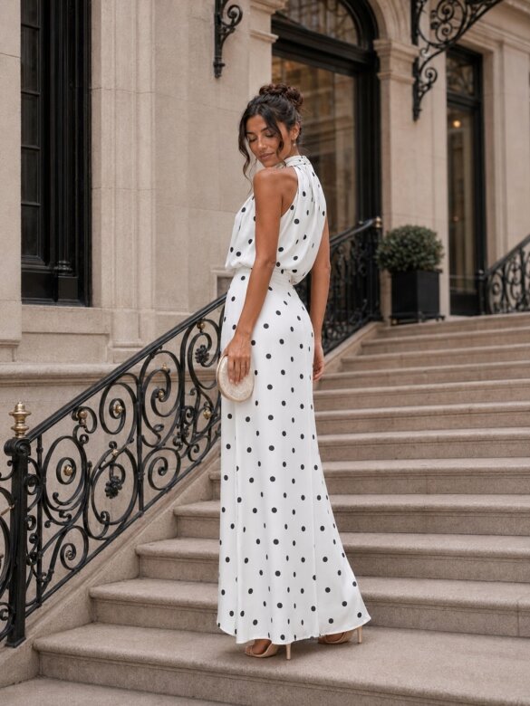 Dress Paris white-black