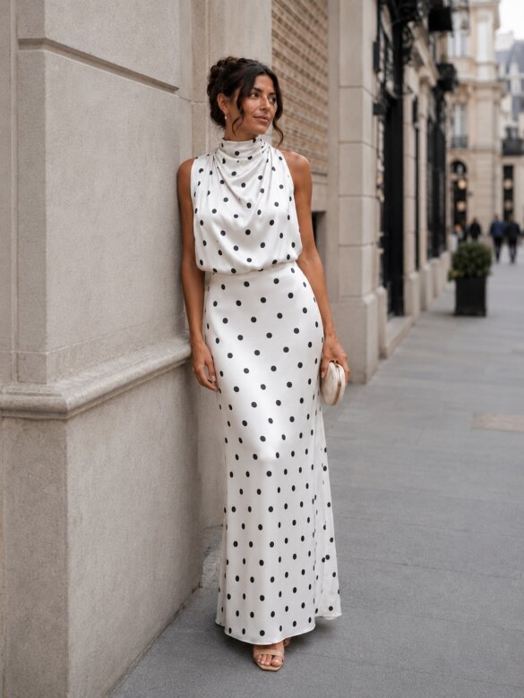 Dress Paris white-black