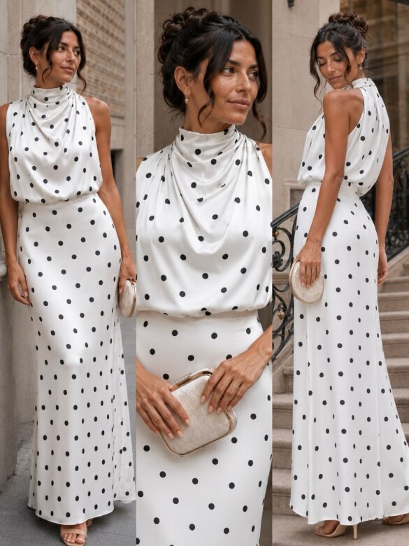 Dress Paris white-black