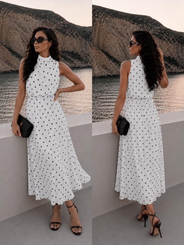 Dress Paris white-black