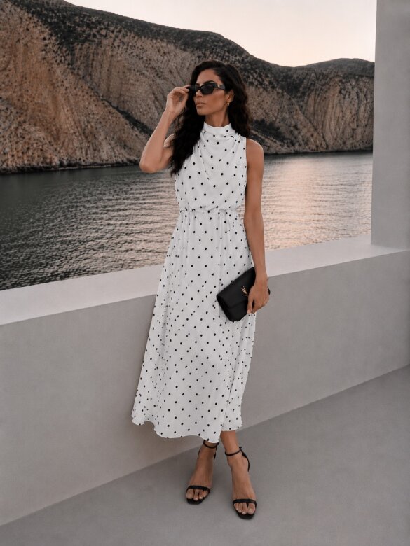Dress Paris white-black