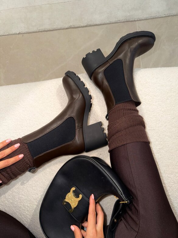 Botki Landani eko skóra czekoladowe