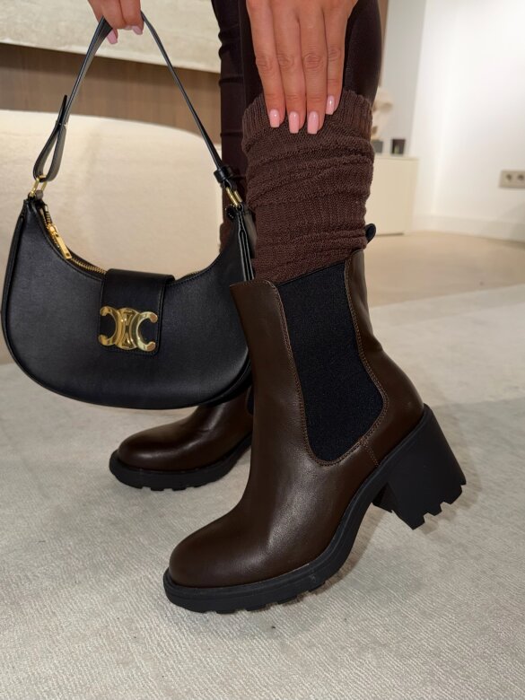 Botki Landani eko skóra czekoladowe