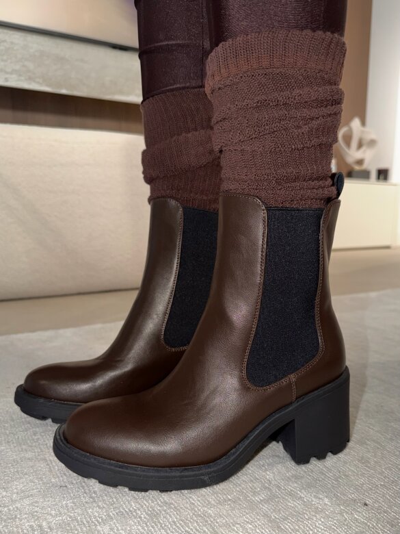 Botki Landani eko skóra czekoladowe