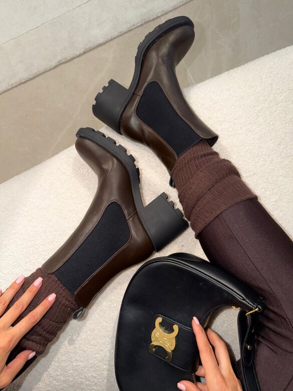 Botki Landani eko skóra czekoladowe