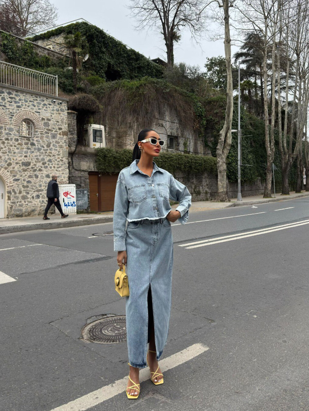 Komplet 2w1 Clare jeans jasnoniebieski 