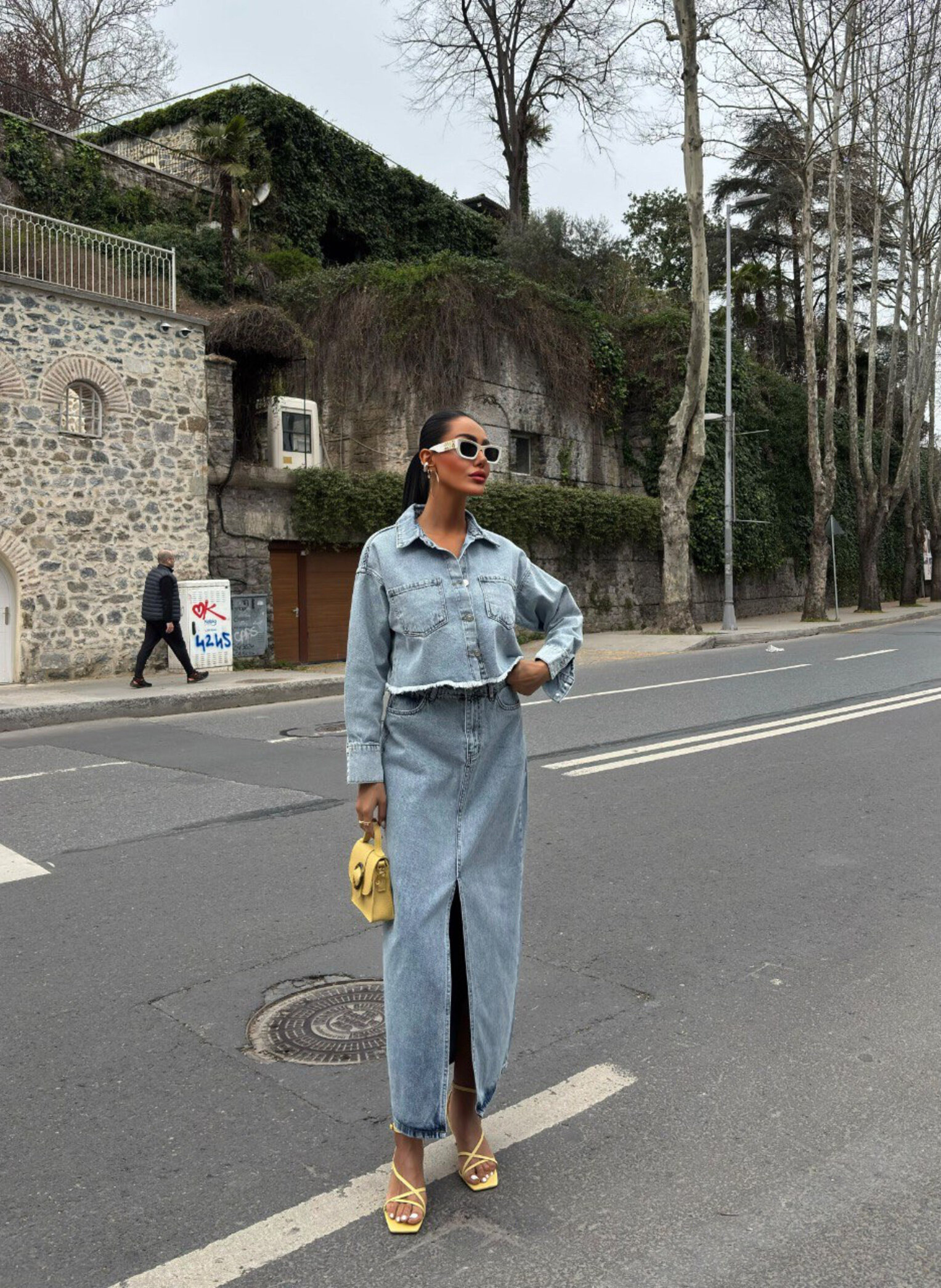 Komplet 2w1 Clare jeans jasnoniebieski 