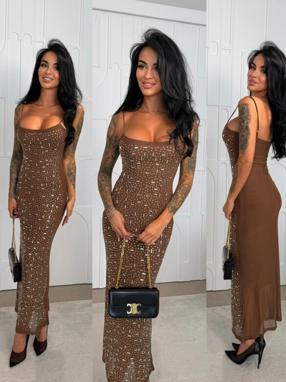 Sukienka Exclusive Bling II czekoladowa  
