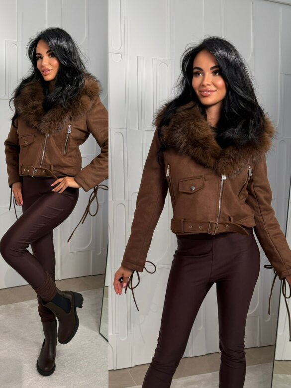 Kurtka Perrie zamszowa czekoladowa