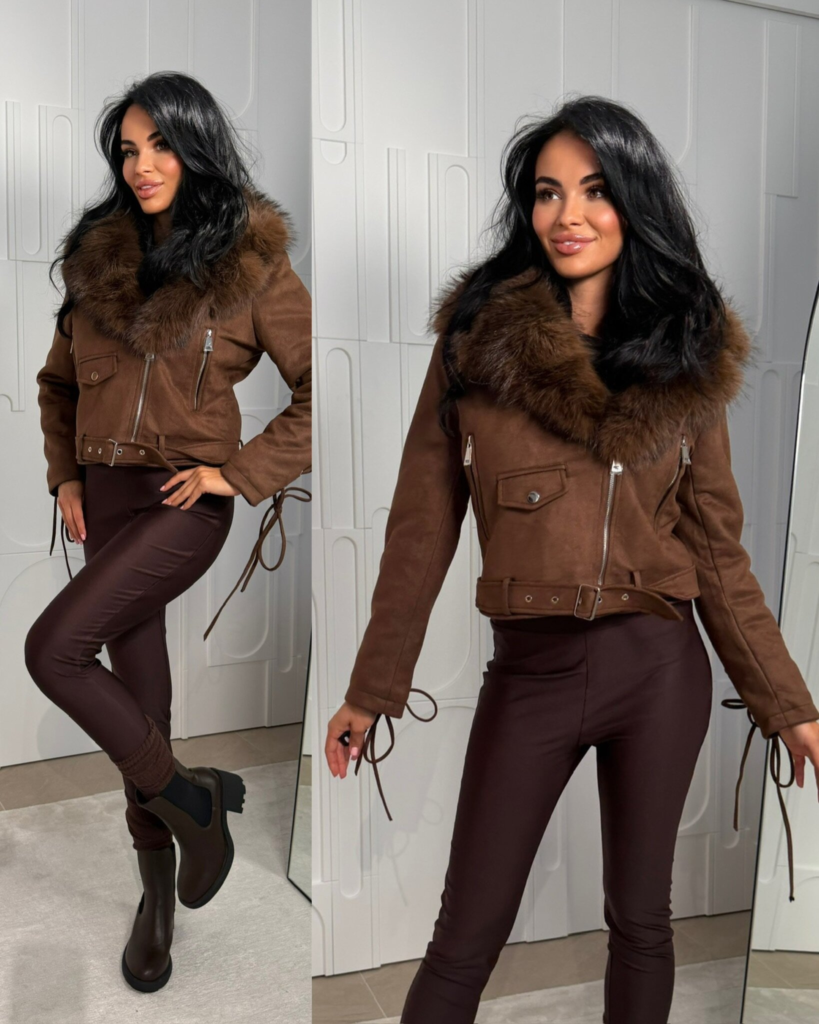 Kurtka Perrie zamszowa czekoladowa