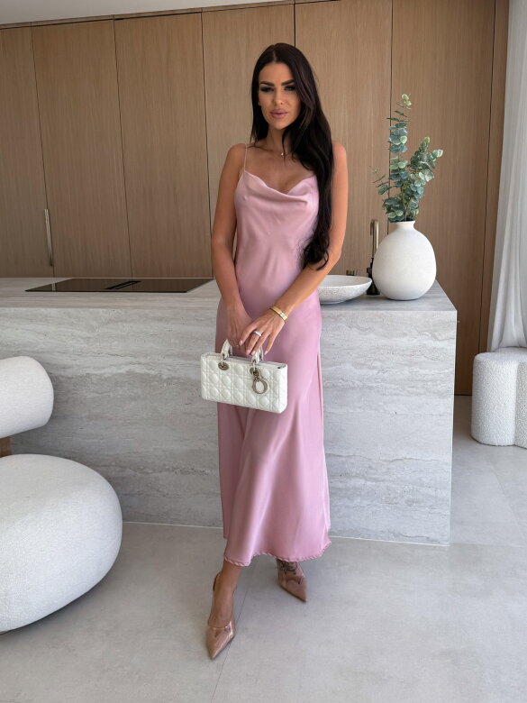 Sukienka Miren maxi pudrowa 