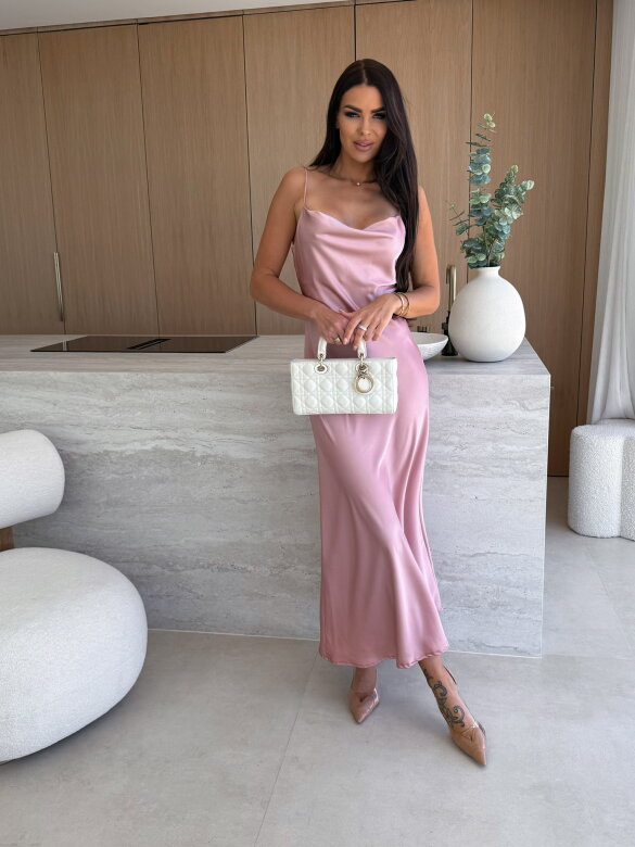Sukienka Miren maxi pudrowa 
