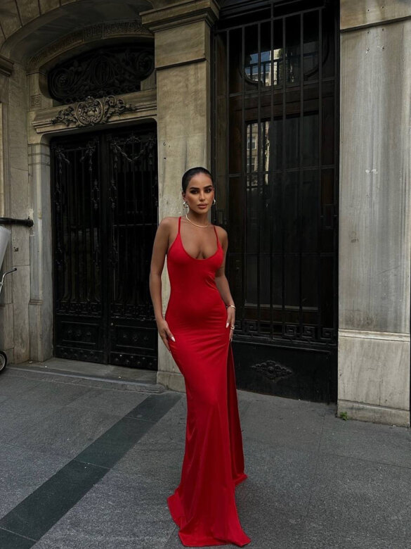 Sukienka Charlotte maxi czerwona 
