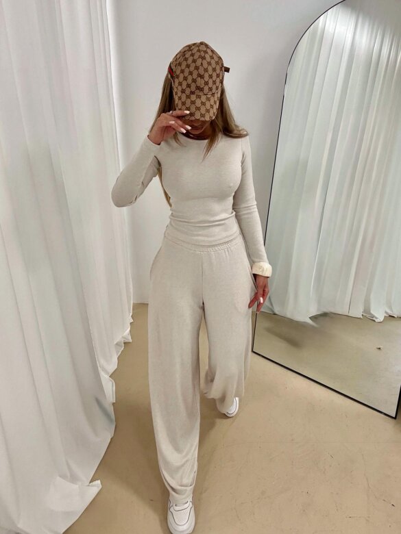 Komplet 2w1 Lucente II z wiskozą ecru 