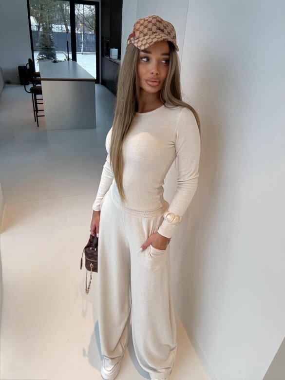 Komplet 2w1 Lucente II z wiskozą ecru 