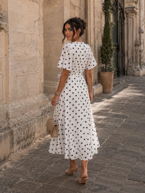Sukienka Daisy Dots biało-granatowa 
