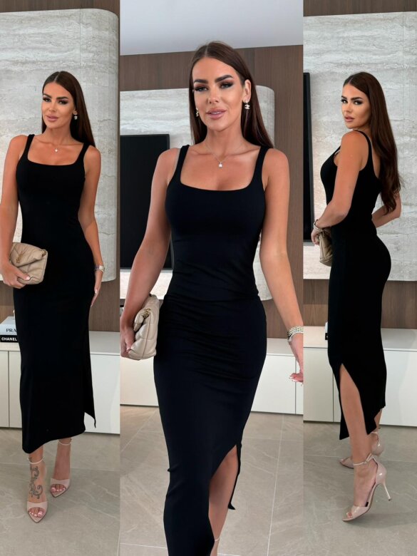 Sukienka Leonora maxi z wiskozą czarna 