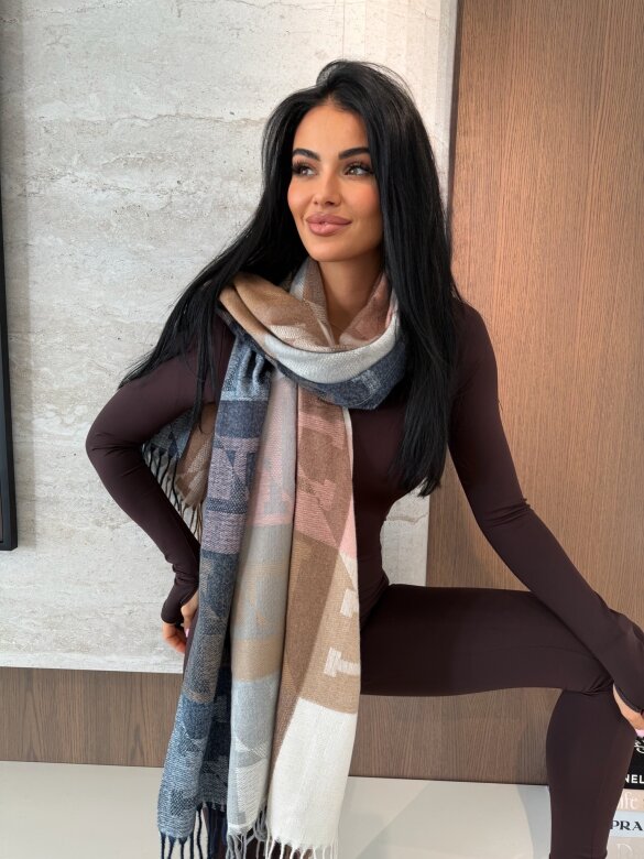 Shawl Liberace caramel-ecru-powder