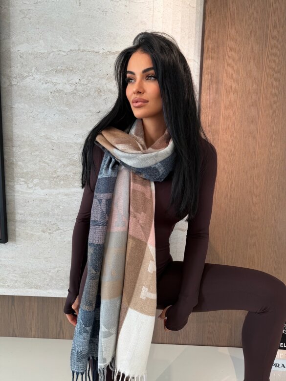 Shawl Liberace caramel-ecru-powder