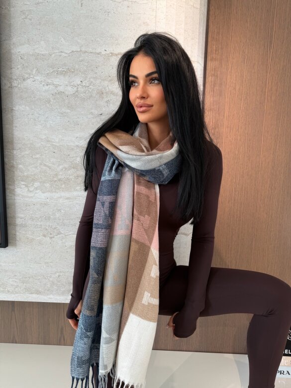 Shawl Liberace caramel-ecru-powder