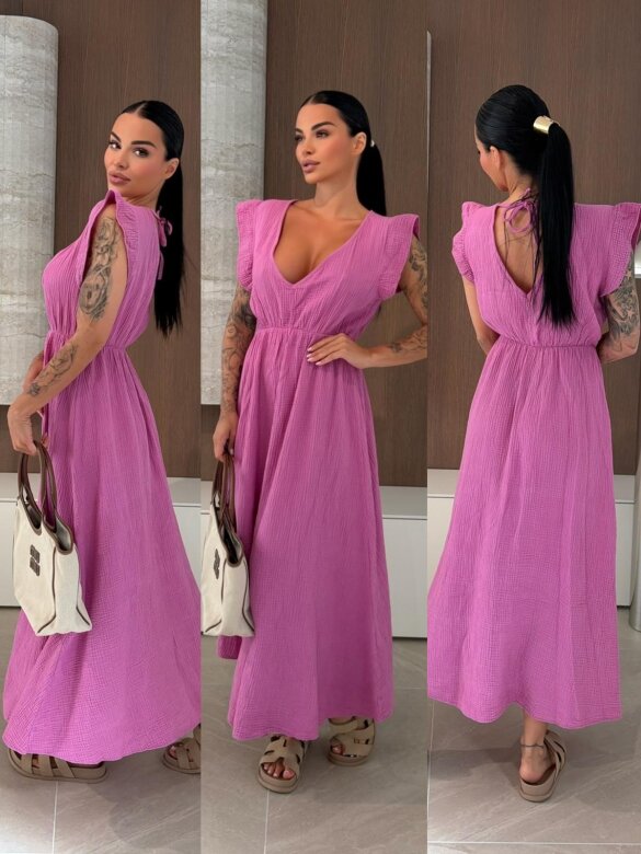Sukienka Cindy maxi bawełniana lilac 