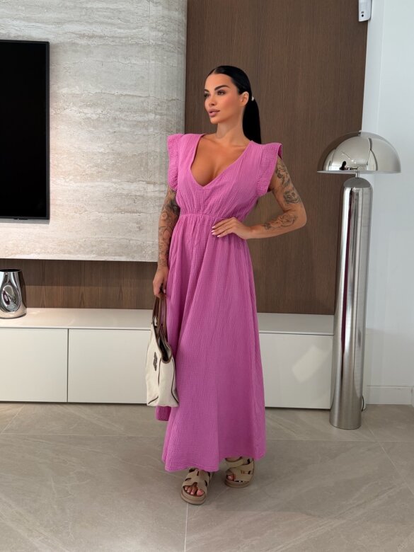 Sukienka Cindy maxi bawełniana lilac 