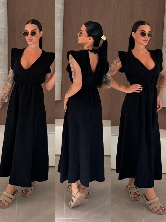 Sukienka Cindy maxi bawełniana czarna 