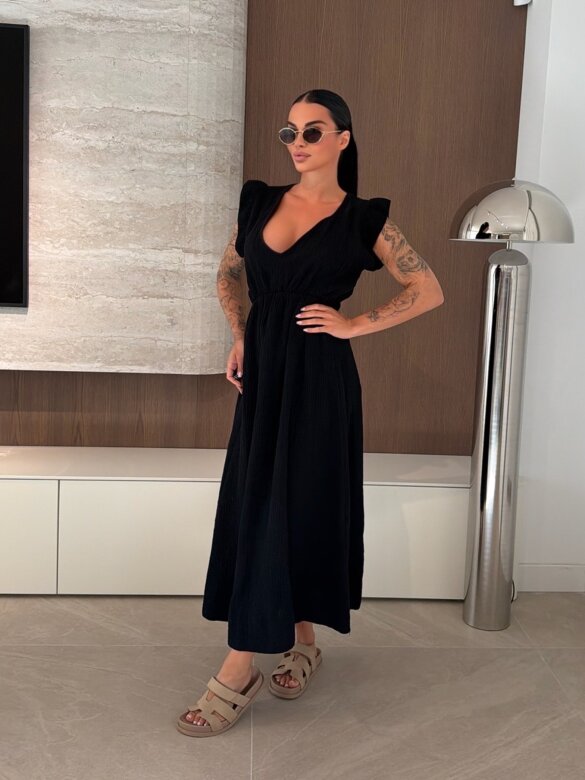 Sukienka Cindy maxi bawełniana czarna 