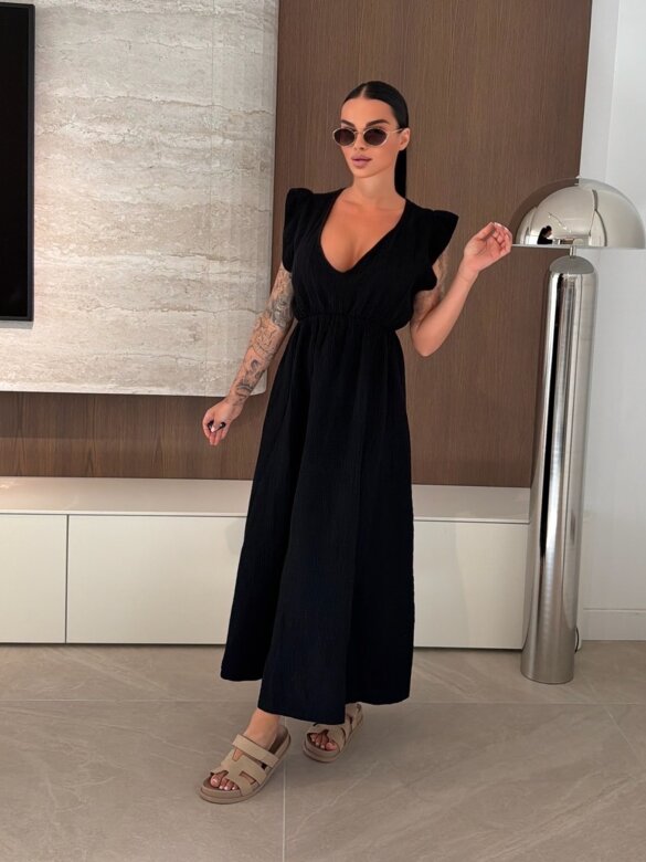 Sukienka Cindy maxi bawełniana czarna 