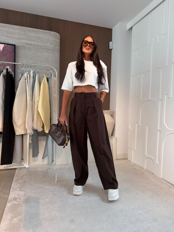 Spodnie Ellsea czekoladowe