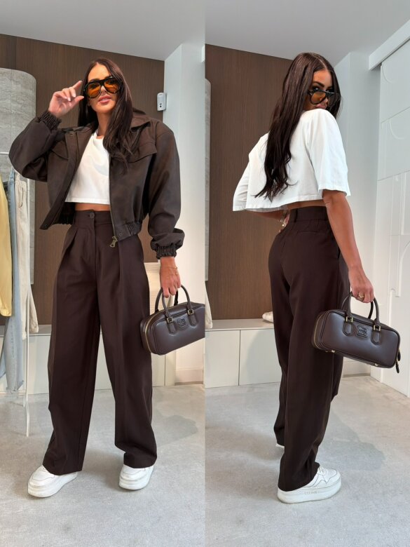 Spodnie Ellsea czekoladowe