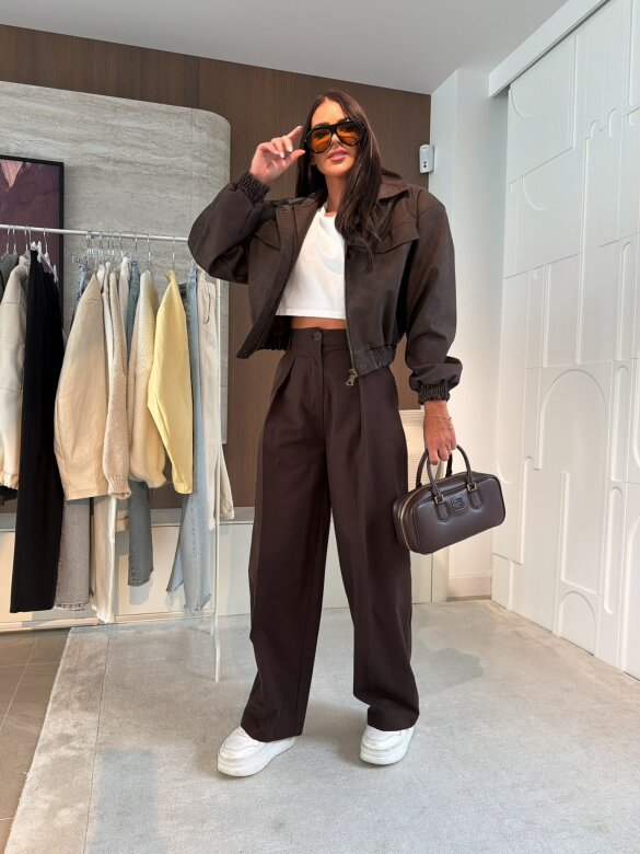 Spodnie Ellsea czekoladowe