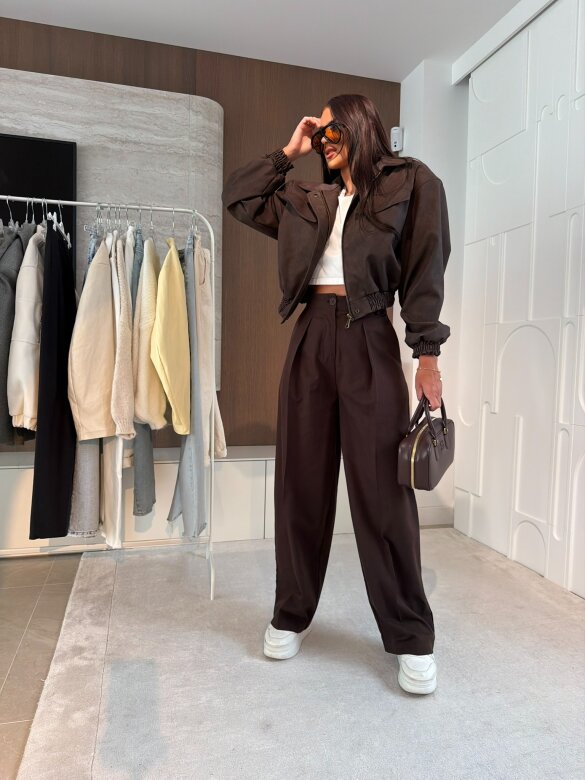 Spodnie Ellsea czekoladowe