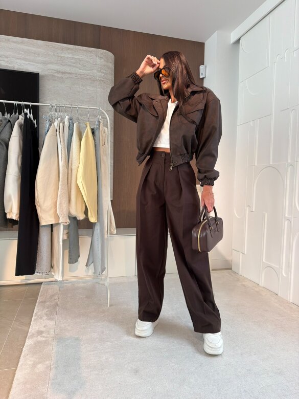 Spodnie Ellsea czekoladowe