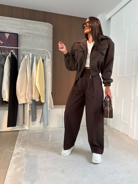 Spodnie Ellsea czekoladowe