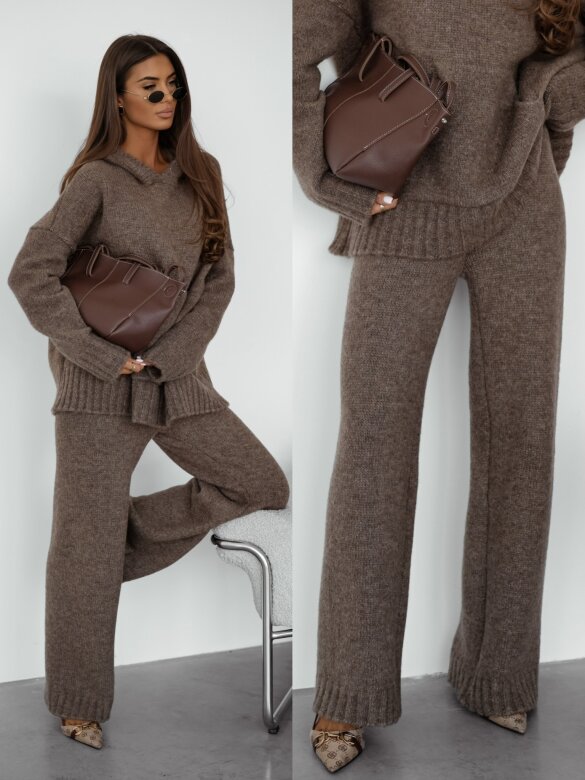 Spodnie Rienna dzianinowe mocca 