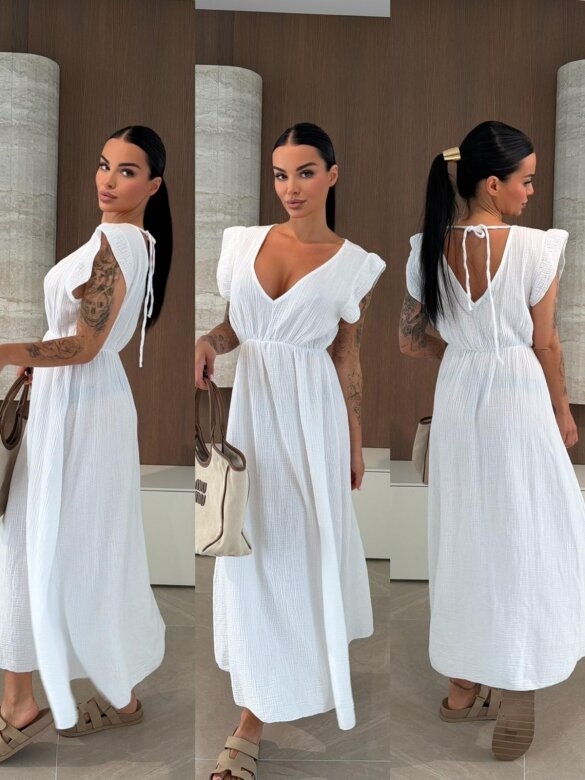 Sukienka Cindy maxi bawełniana biała 