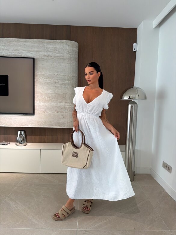 Sukienka Cindy maxi bawełniana biała 