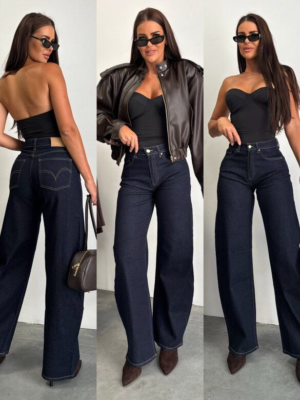 Spodnie Felipe jeans ciemnoniebieskie